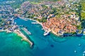 Krk. Idyllic Adriatic island town of Krk aerial view
