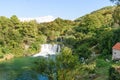 Waterfalls, ponds and many species of plants in Krka National Park, Dalmatia, Croatia, Europe Royalty Free Stock Photo