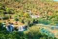 Krka National Park, nature landscape, view of the waterfall Skradinski buk and river Krka, Croatia Royalty Free Stock Photo