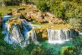 Krka National Park, waterfall Skradinski buk, Croatia. Royalty Free Stock Photo