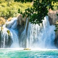 Krka National Park, waterfall Skradinski buk, Croatia. Royalty Free Stock Photo