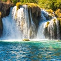 Krka National Park, waterfall Skradinski buk, Croatia. Royalty Free Stock Photo