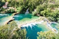 Krka, Sibenik, Croatia - Aerial shot of the cascade waterfalls of Krka
