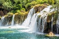 Krka waterfalls, croatian national park, side view