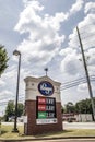 Kroger gas prices street sign covid 2020 Five Forks Trickum road Royalty Free Stock Photo