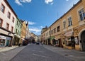 Vodni street in Kromeriz city with a lot of small stores Royalty Free Stock Photo