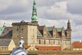 Kronborg Helsingor castle fortification and sculpture. Denmark Royalty Free Stock Photo