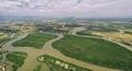 Krong Kampot landscape, Praek Tuek Chhu River, Elephant Mountains in Kampot Cambodia Asia Aerial Drone Photo