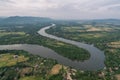 Krong Kampot landscape, Praek Tuek Chhu River, Elephant Mountains in Kampot Cambodia Asia Aerial Drone Photo