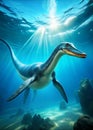 floating underwater Kronosaurus Royalty Free Stock Photo