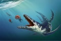Kronosaurus was a marine reptile that lived in the ocean Royalty Free Stock Photo