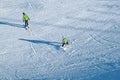 KRONPLATZ, ITALY - FEBRUARY 3: Skiers cruise down the mountain on , 2012, at the Ski Resort, . is the premier in