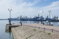 View of the ancient Peter Great pier. Kronstadt