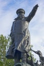 KRONSTADT, RUSSIA - JULY 18, 2016: Monument to Russian vice-admiral Makarov on Yakornaya ploschad Anchor square in Kronstadt,