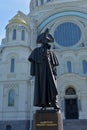 Monument holy righteous Admiral Fedor Ushakov near the Naval cat