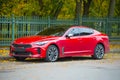 Red KIA stinger car Royalty Free Stock Photo