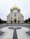 Kronstadt, Yakornaya square, St. Nicholas Cathedral against sky