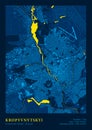 Kropyvnytskyi Map Vector Highly Detailed Map In National Yellow Blue Colours