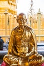 Kruba Srivichai statue at Phrathat Hariphunchai temple Royalty Free Stock Photo