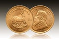 Krugerrand 1 oz gold coin south africa 1984 Royalty Free Stock Photo