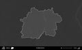 Kruhlaje District highlighted, Belarus. Grayscale Royalty Free Stock Photo
