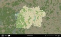 Kruhlaje District highlighted, Belarus. Topographic Humanitarian Royalty Free Stock Photo