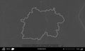 Kruhlaje District outlined, Belarus. Grayscale Royalty Free Stock Photo