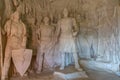 KRUJA, ALBANIA, SEPTEMBER 28, 2019: Skanderbeg statue at Kruja castel in Albania Royalty Free Stock Photo