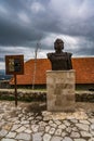 KRUJE, ALBANIA - NOVEMBER 2022: Castle Kruje, Kruje Albania, Tanush Topiaj statue in Skanderbeg Museum, Albania, Europe Royalty Free Stock Photo