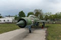 KRUMOVO, PLOVDIV, BULGARIA - 29 APRIL 2017: Fighter Mikoyan-Gurevich MiG-21 in Aviation Museum near Plovdiv Airport