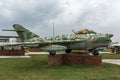 KRUMOVO, PLOVDIV, BULGARIA - 29 APRIL 2017: Fighter Mikoyan-Gurevich MiG-17 Aviation Museum near Plovdiv Airport
