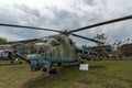 KRUMOVO, PLOVDIV, BULGARIA - 29 APRIL 2017: Helicopter Mil Mi-24 in Aviation Museum near Plovdiv Airport