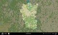 Krupki District highlighted, Belarus. Topographic Humanitarian Royalty Free Stock Photo