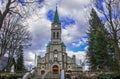 Krupowki Street - Church of Holy Family in the historic center of Zakopane, Poland Royalty Free Stock Photo