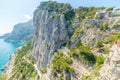 Krupp street in Capri coastline on a sunny day Royalty Free Stock Photo