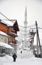 Krushevo village, Dragash, Kosovo 06th February 2020 Heavy snowfall in Shar mountain - stock photo Royalty Free Stock Photo