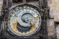 Prague astronomical clock, a medieval tower clock installed on the south wall of the Royalty Free Stock Photo