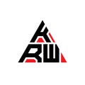 KRW triangle letter logo design with triangle shape. KRW triangle logo design monogram. KRW triangle vector logo template with red