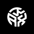 KRX letter logo design on black background. KRX creative initials letter logo concept. KRX letter design Royalty Free Stock Photo