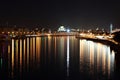 Krymsky Bridge (or Crimean Bridge) across Moskva River with back Royalty Free Stock Photo