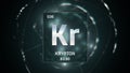 Krypton as Element 36 of the Periodic Table 3D illustration on green background Royalty Free Stock Photo