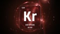 Krypton as Element 36 of the Periodic Table 3D illustration on red background Royalty Free Stock Photo