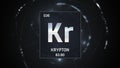 Krypton as Element 36 of the Periodic Table 3D illustration on silver background Royalty Free Stock Photo