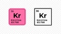 Krypton, chemical element of the periodic table vector Royalty Free Stock Photo