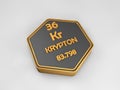 krypton - Kr - chemical element periodic table hexagonal shape Royalty Free Stock Photo