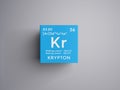 Krypton. Noble gases. Chemical Element of Mendeleev\'s Periodic Table.. 3D illustration