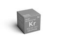 Krypton. Noble gases. Chemical Element of Mendeleev\'s Periodic Table.. 3D illustration