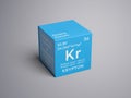 Krypton. Noble gases. Chemical Element of Mendeleev\'s Periodic Table.. 3D illustration