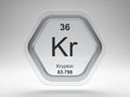 Krypton symbol on modern glass and steel icon Royalty Free Stock Photo