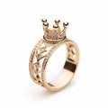 Rose Gold Crown Ring - Sven Nordqvist Style - Uhd Image